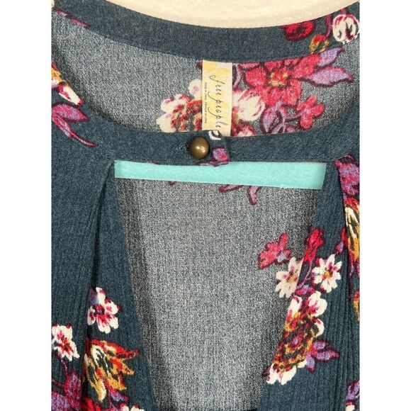 Free People Green Jade Retro Floral Swing Tunic Mini Dress Size Small - Picture 6 of 9